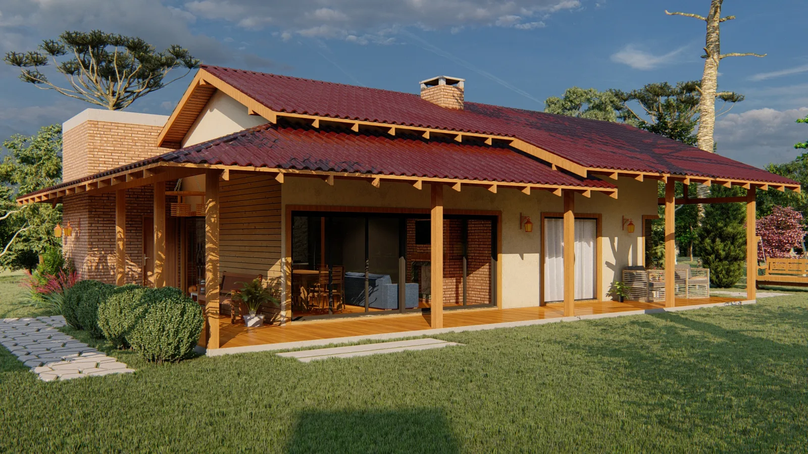 Imagem do projeto Projeto de Casa de Campo de Alto Padrão em Papanduva: Estilo Rústico